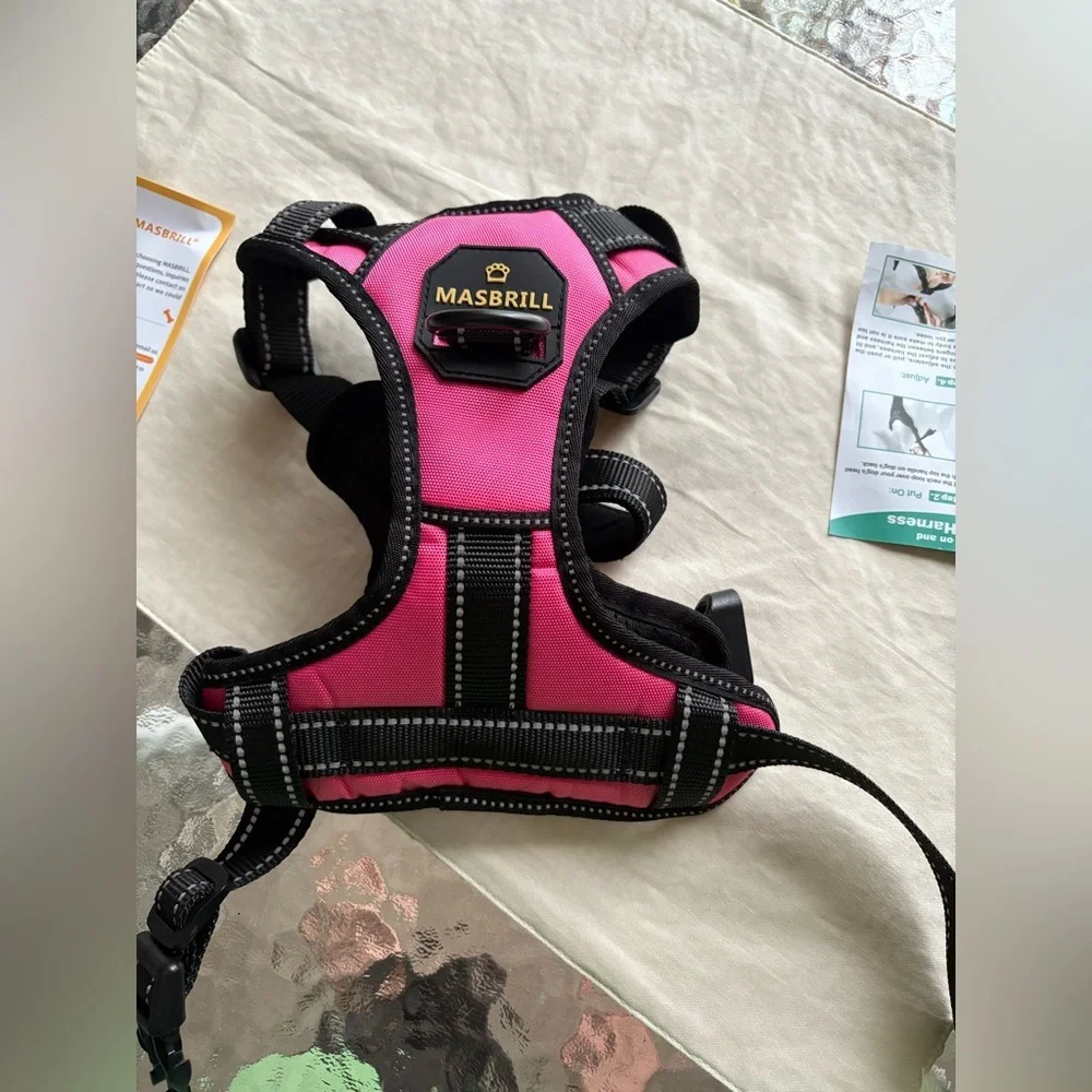 New MASBRILL medium adjustable No Pull dog Safety‎ Buckled Padded Harness
